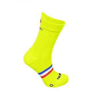 La jaune fluo ♻️ recyclée - chaussettes de cyclisme 1