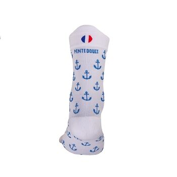 La blanche à ancres ♻️ recyclée- chaussettes de cyclisme 3