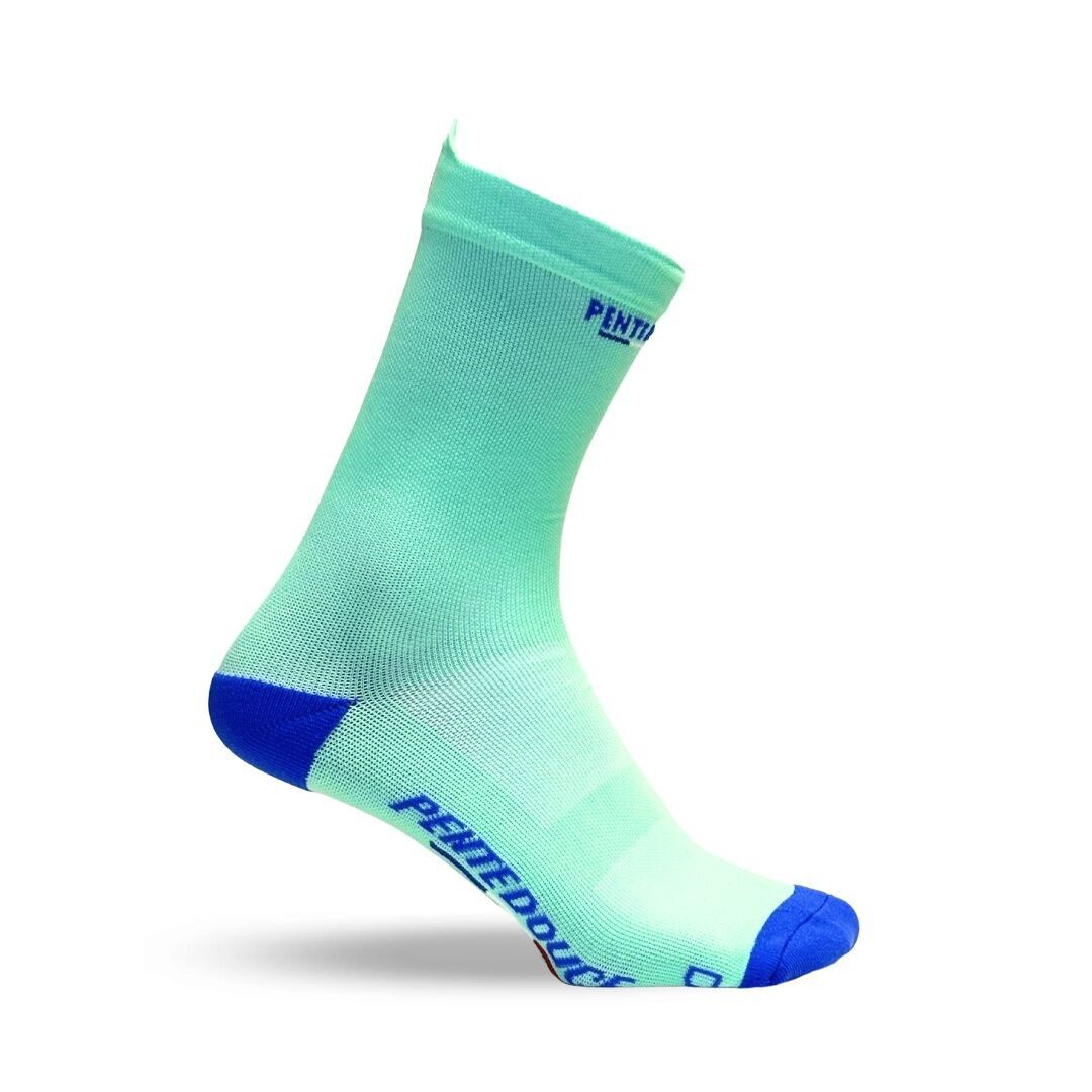The sea green/royal ♻️ calcetines de ciclismo reciclados