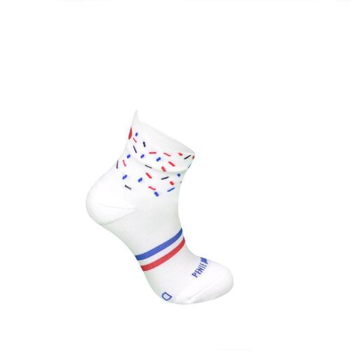 La socquette blanche à confettis ♻️ recyclée - chaussettes de course à pied