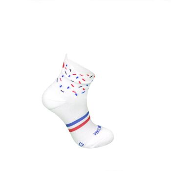 La socquette blanche à confettis ♻️ recyclée - chaussettes de course à pied 1