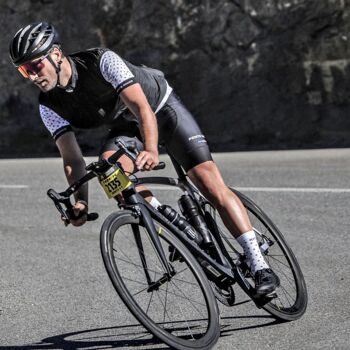 La blanche à croix ♻️ recyclée - chaussettes de cyclisme 3