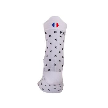 La blanche à croix ♻️ recyclée - chaussettes de cyclisme 7