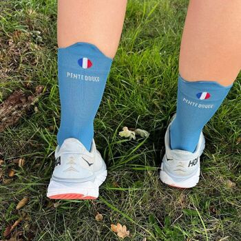 La bleue ♻️ recyclée - chaussettes de course à pied 6