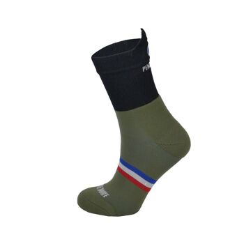 La kaki et noir ♻️ recyclée - chaussettes de course à pied 4