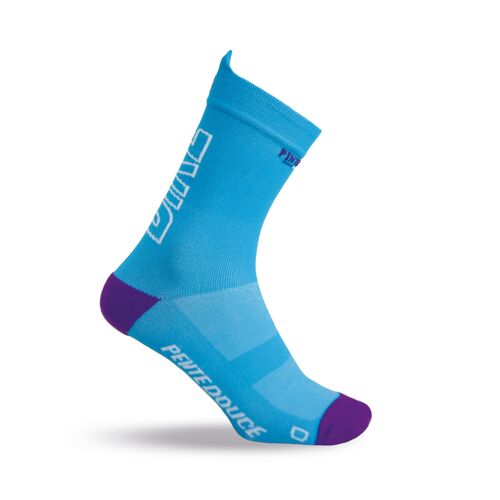 La turquoise/violet ♻️ recyclée- chaussettes de cyclisme