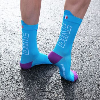 La turquoise/violet ♻️ recyclée- chaussettes de cyclisme 2