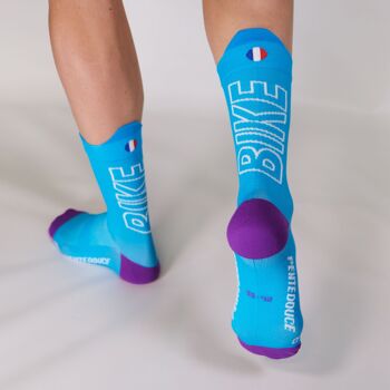 La turquoise/violet ♻️ recyclée- chaussettes de cyclisme 4