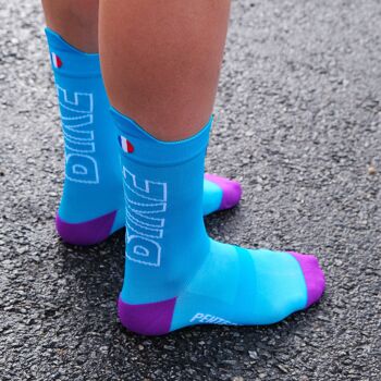 La turquoise/violet ♻️ recyclée- chaussettes de cyclisme 7