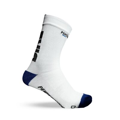 The White/navy blue ♻️ recycled- cycling socks