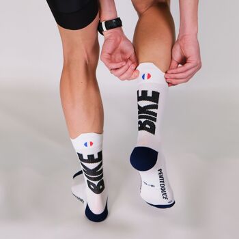 La Blanche/bleu marine ♻️ recyclée- chaussettes de cyclisme 10