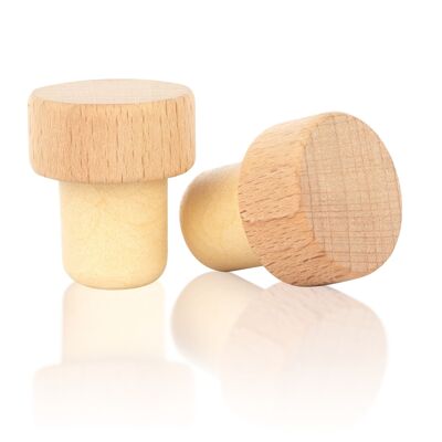 Qpractiko - Reusable Beech Wine Stopper | Maintains Freshness and Flavor of Wine | Easy to Clean | Dripless | Hermetic Closure | Wine Air Release Stopper, 6.2 x 3.8 cm, Wood