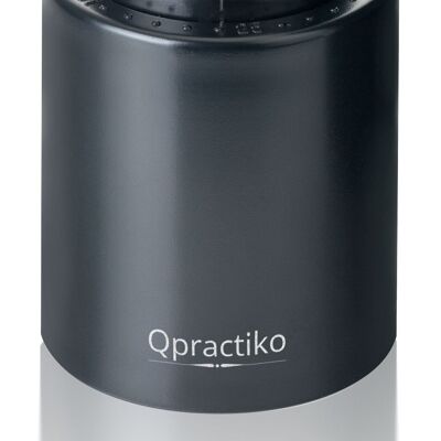 Qpractiko - Tapón Bomba de Vacío para Vino con Marcador de Tiempo | Preserva el Vino hasta 7 Días | Mecanismo de Agarre Firme | Sellado Hermético Perfecto, Negro, Plástico ABS