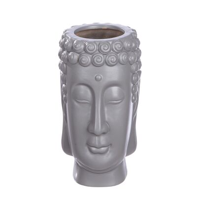 Vase Buddha grey H.20 cm