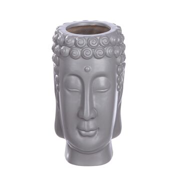 Vase Bouddha gris H.20 cm 2