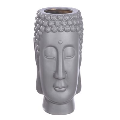 Vase Buddha grey H.31cm