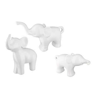 3 pezzi Figura Elefante H.16,5 centimetri