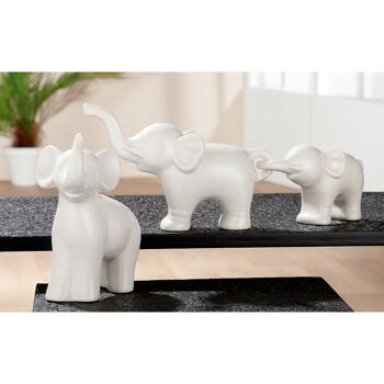 3 pièces Figurine Éléphant H.16,5 cm 2