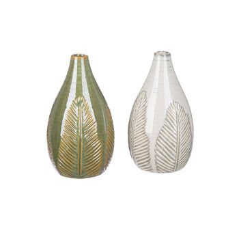 Vase feuille de palmier H.25 cm - 2 fois assorti 1