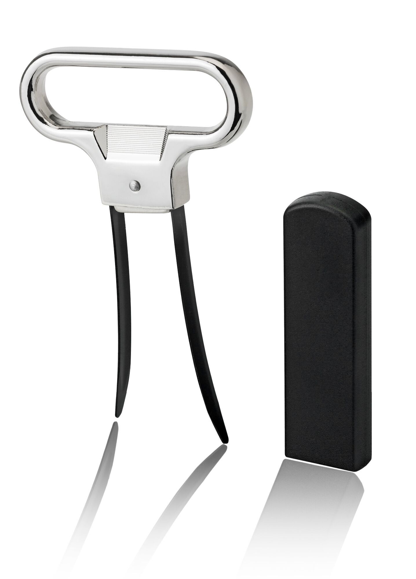 Qpractiko - Stainless Steel Cork Handle | Removal of Damaged or Broken Corks | Ideal for Wine | Includes Rigid Plastic Case, Silver, Stainless Steel