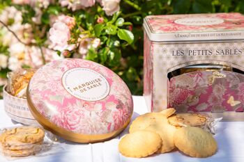 Biscuits sablés pépites d'abricot  - boite métal ronde "Écrin trésor" 175 g 2