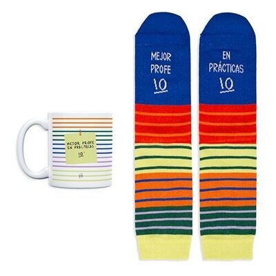Kit mug + chaussettes "Meilleur professeur stagiaire"