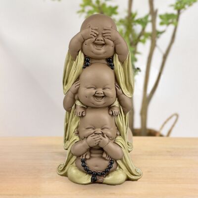 Buddha-Statuette – Lachend überlagert – Zen- und Feng-Shui-Dekoration – spirituelle und entspannte Atmosphäre – dekorative Geschenkidee