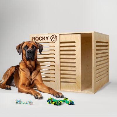 Personalized wooden dog house