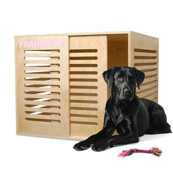 Niche pour chien en bois personnalisée 3