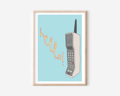 Brick Phone Print (A4) | Wall Art | Wall Decor | Retro Print