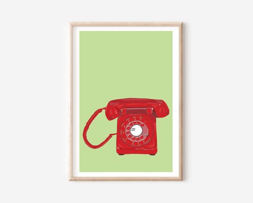 Retro Phone Print (A4) | Wall Art | Wall Decor