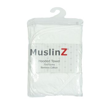 Serviette à capuche en mousseline MuslinZ Blanc 3