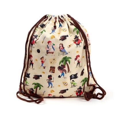 Borsa con coulisse in tela pirata Jolly Rogers