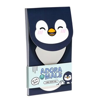 Adoramals Penguin Bloc-notes ouvert en forme de rabat