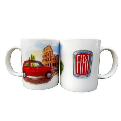 Fiat 500 Rome Porcelain Mug