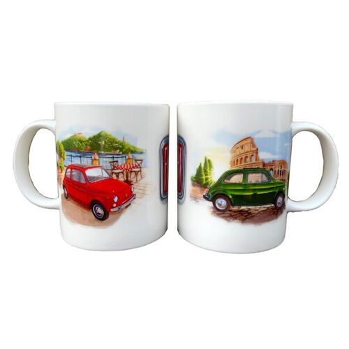 Fiat 500 Rome & Riviera Porcelain Mug