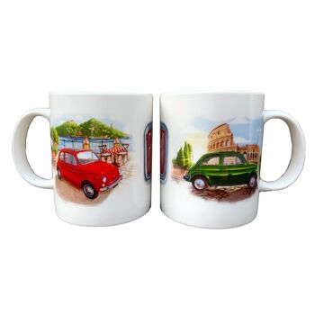 Tasse en porcelaine Fiat 500 Rome & Riviera