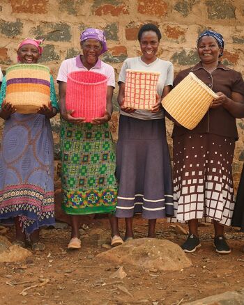 BAINI : Panier de rangement tissé à carreaux noirs 8