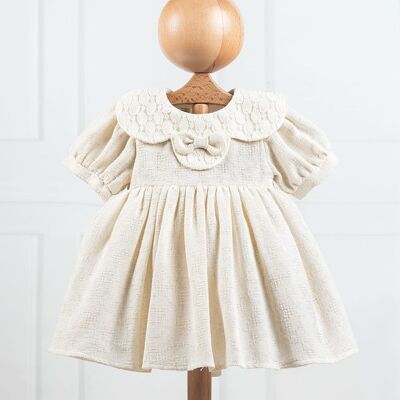 A pack of Four Sizes Natural Sportive Look Ivory Daisy Girl Dress