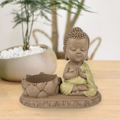 Statuetta di Buddha – Portacandele CH03 – Decorazione Zen e Feng Shui – Atmosfera spirituale e rilassata – Idea regalo decorativa