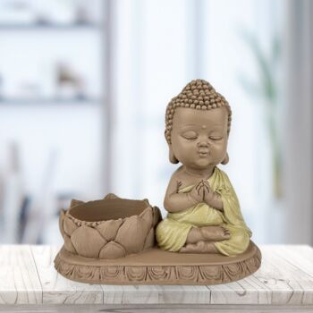 Statuette Bouddha – Bougeoir CH03 – Décoration Zen et Feng Shui – Ambiance Spirituelle et Détendue – Idée Cadeau Déco 3