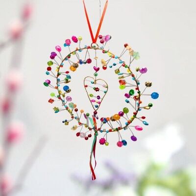 Decoration SPARKLE heart in wreath