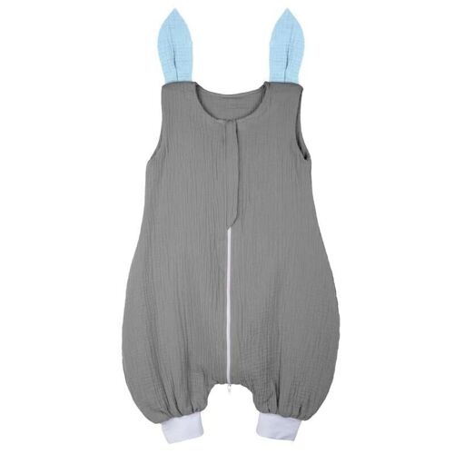 Hi Little One - muslin cotton sleeping bag 1 TOG SLEEPY BUNNY Gray & Blue