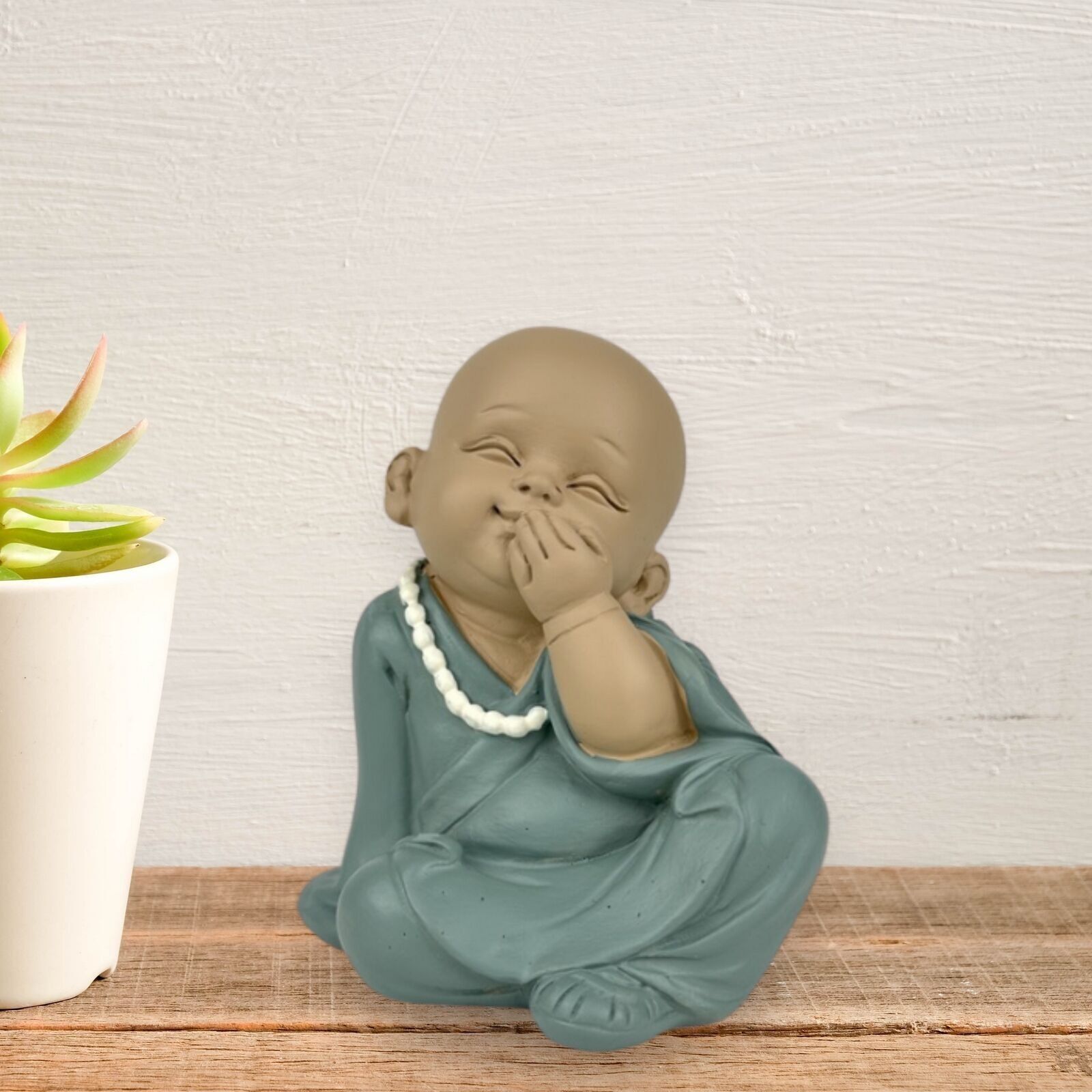 Glücksbringer Buddha Bonze Statuette der Weisheit „Sag nichts“ – Zen- und Feng Shui-Dekoration – Spirituelle und entspannte Atmosphäre – Dekorative Geschenkidee