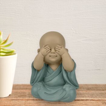 Statuette Bouddha – Bonze Vue – Décoration Zen et Feng Shui – Ambiance Spirituelle et Détendue – Idée Cadeau Déco 3