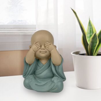 Statuette Bouddha – Bonze Vue – Décoration Zen et Feng Shui – Ambiance Spirituelle et Détendue – Idée Cadeau Déco 5