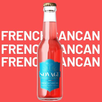Exceptional organic and French non-alcoholic cocktail: FRENCH CANCAN, raspberry, geranium, violets