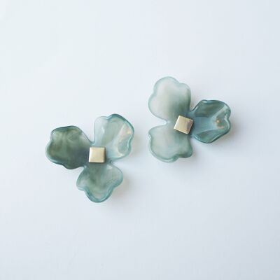 Maxi Bloom Floral Earrings in Seafoam