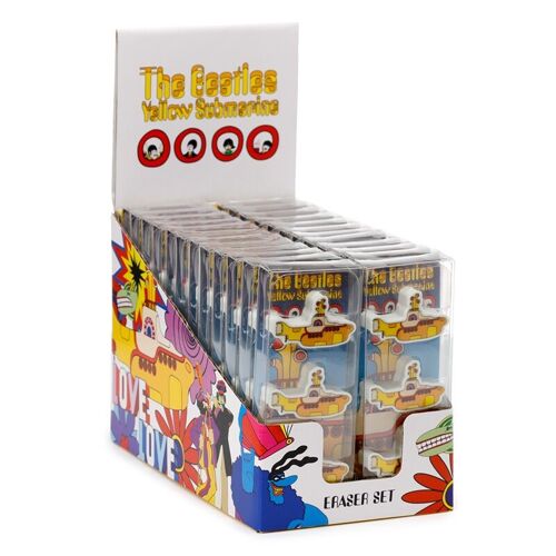 The Beatles Yellow Submarine 3 Piece Eraser Set