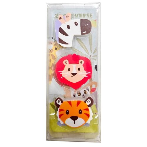 Zooniverse 3 Piece Eraser Set